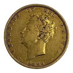 King George IV 1826 gold full sovereign coin