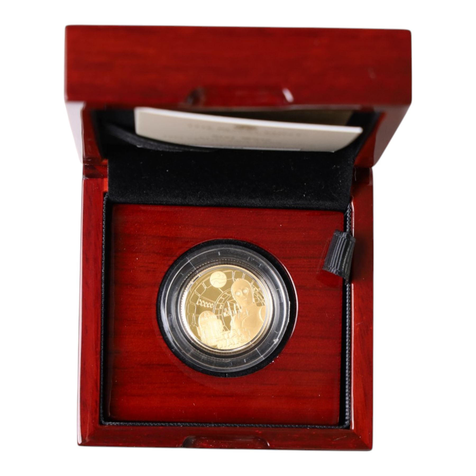 The Royal Mint United Kingdom 2023 'Star Wars R2-D2 and C-3PO' quarter ounce fine gold proof twenty five pound coin, cased and boxed with certificate