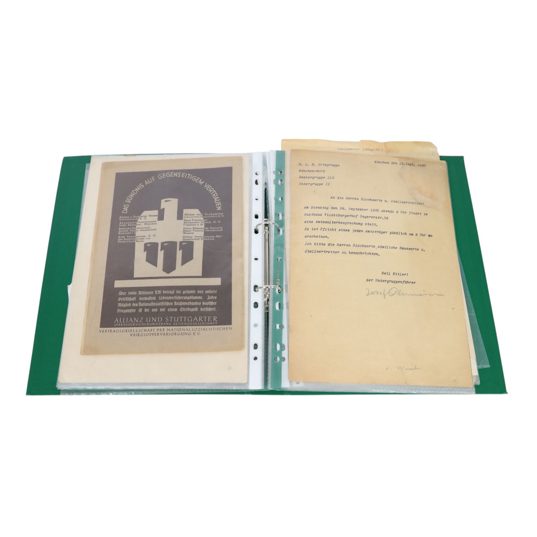 Collection of Third Reich German Ephemera, citations and certificates, photographs, an album of cigarette cards - Bilder Deutsche Geschichte, Deutschland Im Zweiten Weltkrieg, prints etc 