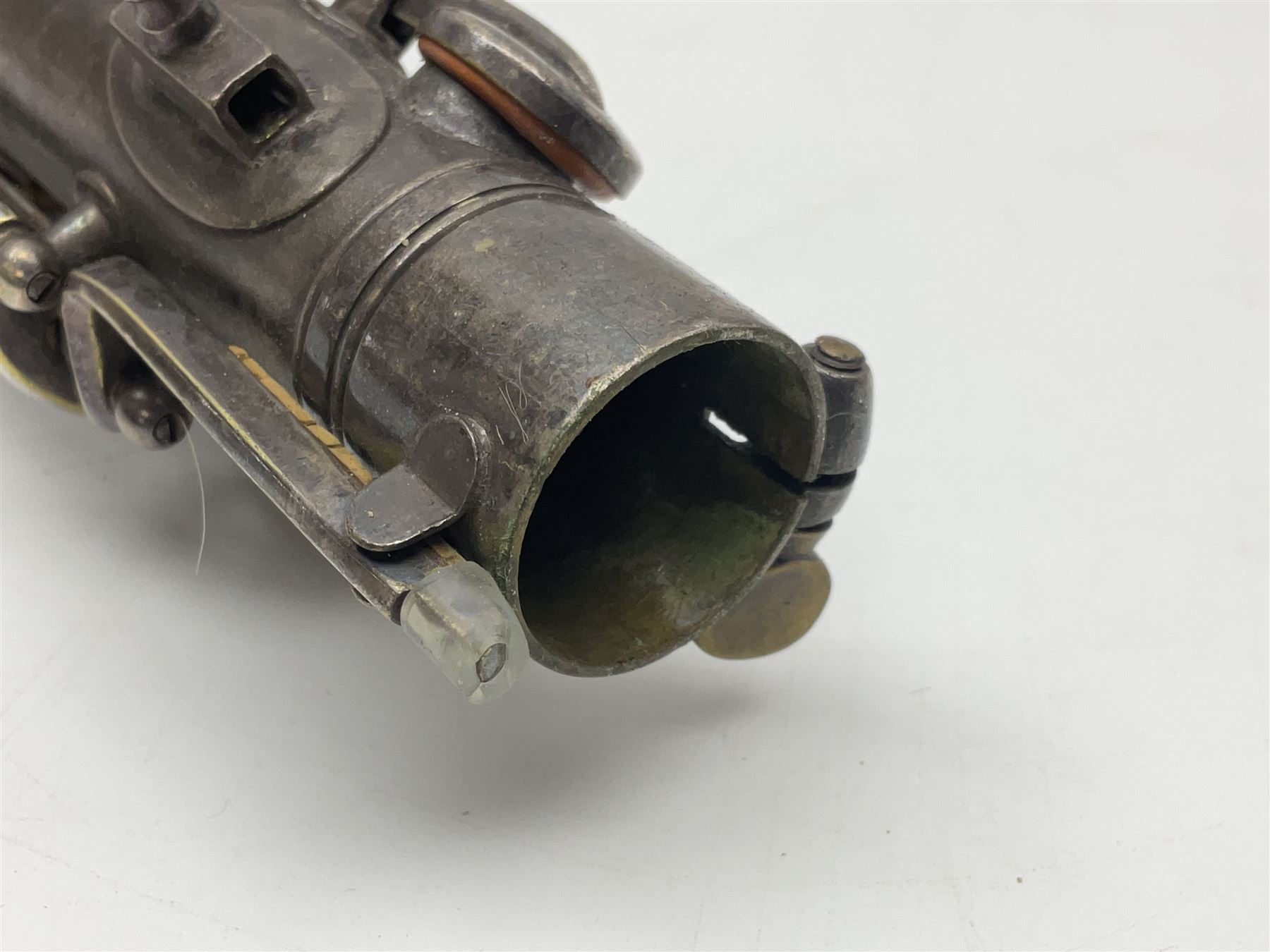 Early 20th century Elkhart Pan American C-Melody saxophone, Patd. Sept.14 1915, no.1153489, serial no.P27678; in fitted hard carrying case with crook