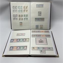 Mostly Red Cross Centenary 1863-1963 stamps from various Countries including Antigua, Ascension, Bahamas, Bermuda, British Guiana, Cayman Islands, Gibraltar, Nigeria, Turks & Caicos Islands etc, both mint and used stamps seen, housed in two stockbooks