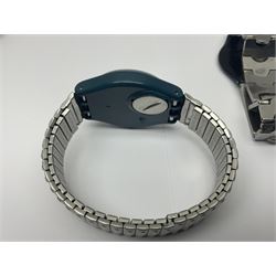 Six Swatch wristwatches, including automatic example