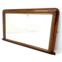 19th century cross banded and inlaid  Tunbridgeware overmantle mirror 