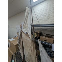 Late Victorian scratch built model of 18th century ship in full sail with the name Ann & Mary painted to the hull, upon a wooden stand, H128cm