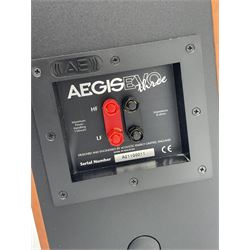 Stereo System - Denon AVR-3802 amplifier, Ral Q201E subwoofer, pair AE AEGISEVO THREE speakers, pair AE AEGISEVO ONE speakers on stands and AE AEGISEVO centre