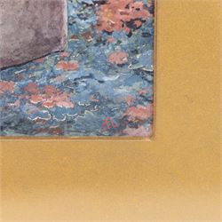 After Henry Stacy Marks (British 1829-1898): Gentleman Examining a Vase, watercolour indistinctly signed with monogram 28cm x 20cm 