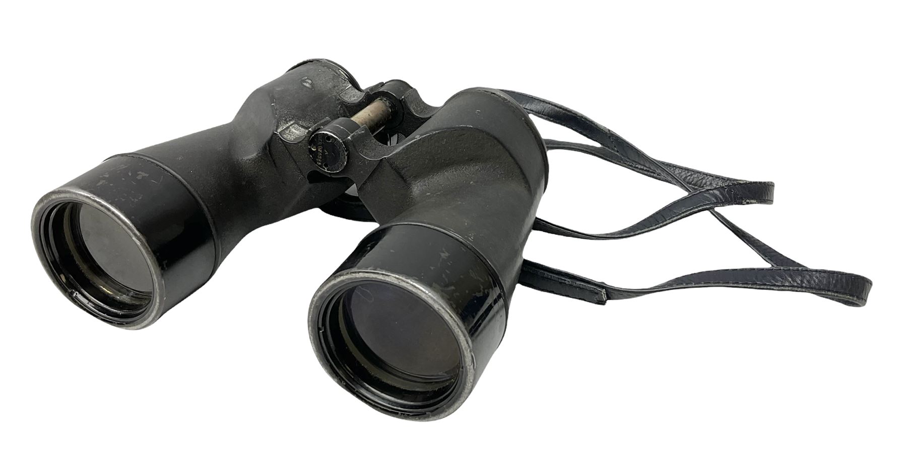 Pair of WW2 Bausch & Lomb U.S. Navy 7 x 50 binoculars, Mk.1 Model 2, impressed BU Ships No.80975 1941, serial no.OY6585, with neck strap