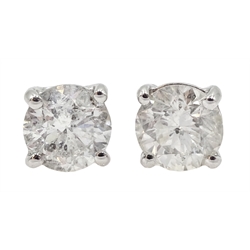  18ct white gold diamond stud earrings, diamond total weight 2.06 carat  [image code: 2mc]  