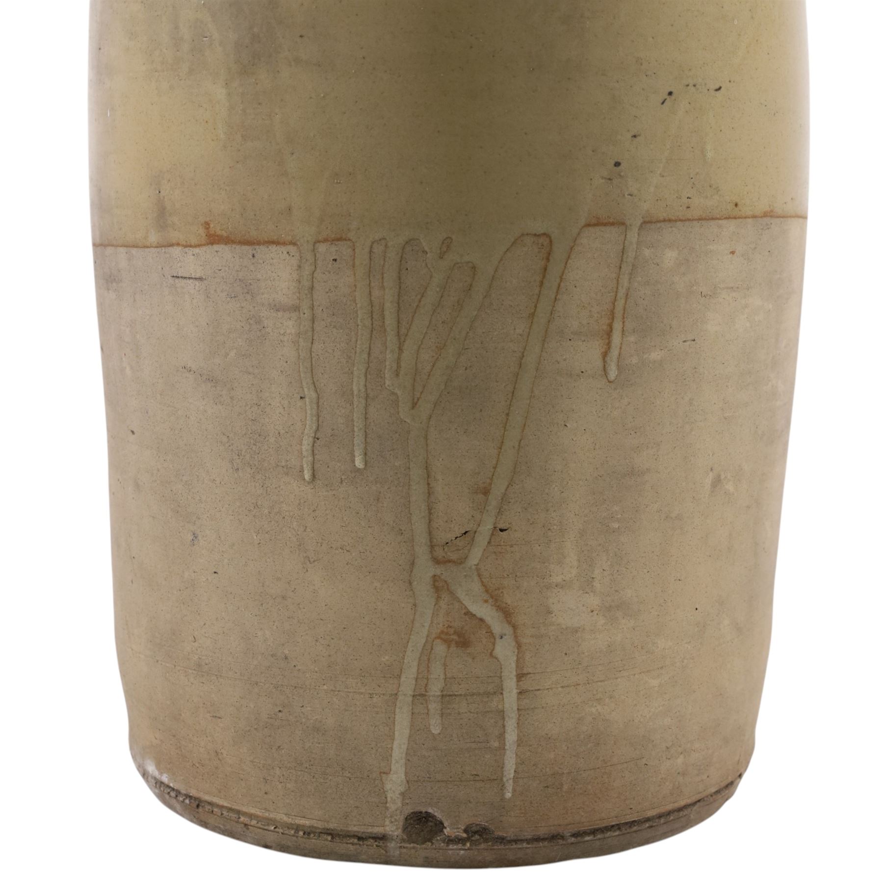 Stoneware flagon, marked Ext. Cascar. Liq 4 to the lid, H50cm 