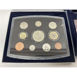Four The Royal Mint United Kingdom proof coin collections, dated 2000, 2001, 2002 and 2003, all in display boxes with certificates