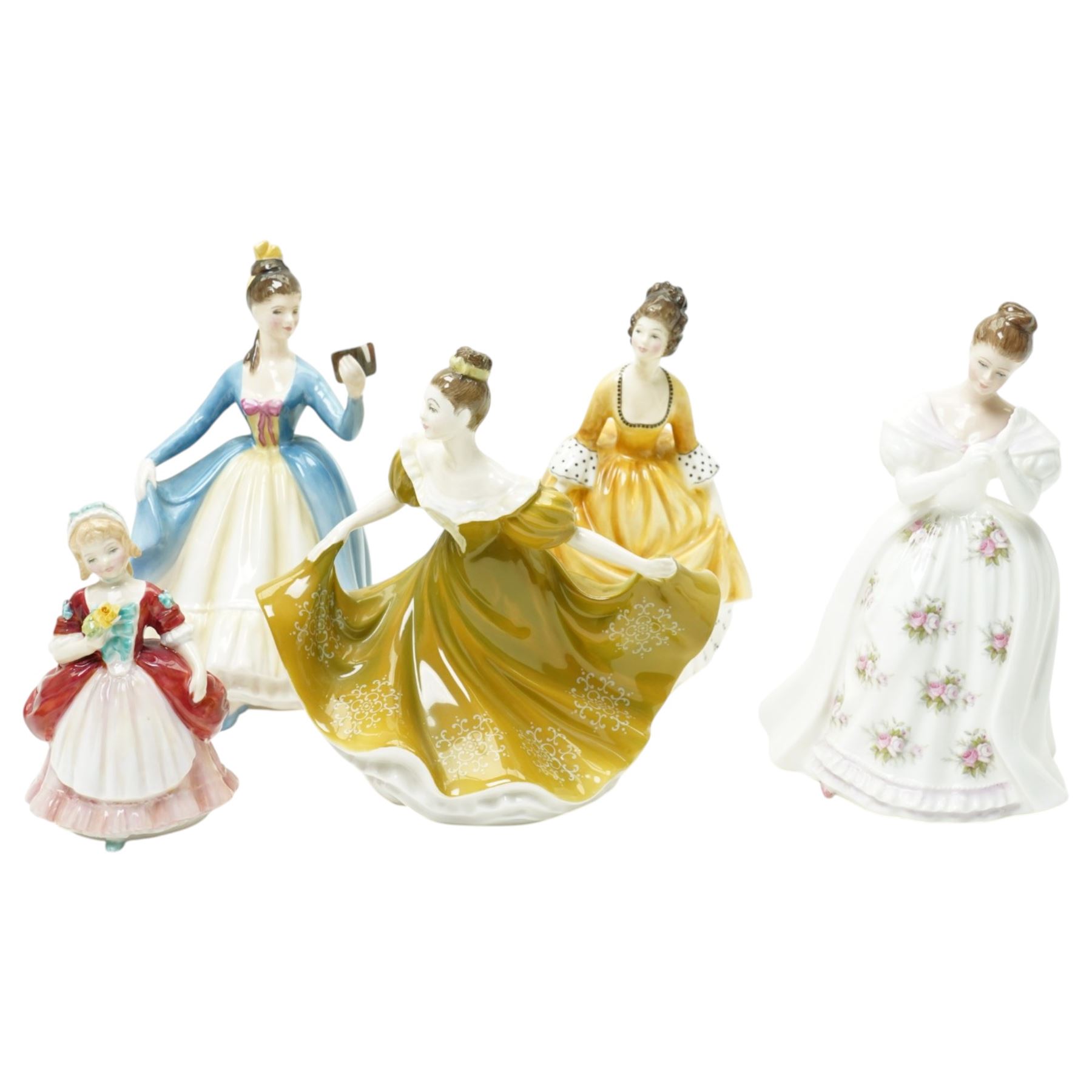 Five Royal  Doulton figures comprising Lynne HN2329, Leading Lady HN2269, Summer Rose HN3309, Coralie HN2307 and Valerie HN2107 (5)