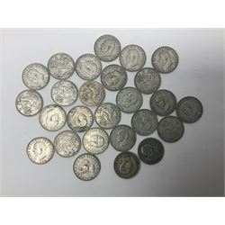 Approximately 195 grams of Greek 20 Drachmai silver coins 