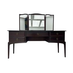 Stag Minstrel - dressing table, fitted with triple mirror and five drawers, and matching stool