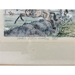 Rosemary H Coates (British Contemporary): 'The Middleton Hunt', limited edition print signed dated 2002 and numbered 35/150, 41cm x 59cm; John R Morris (20th century): Peregrine Falcon, artist's proof print signed and numbered 9/10 pub. 1990, 39cm x 42cm (2)