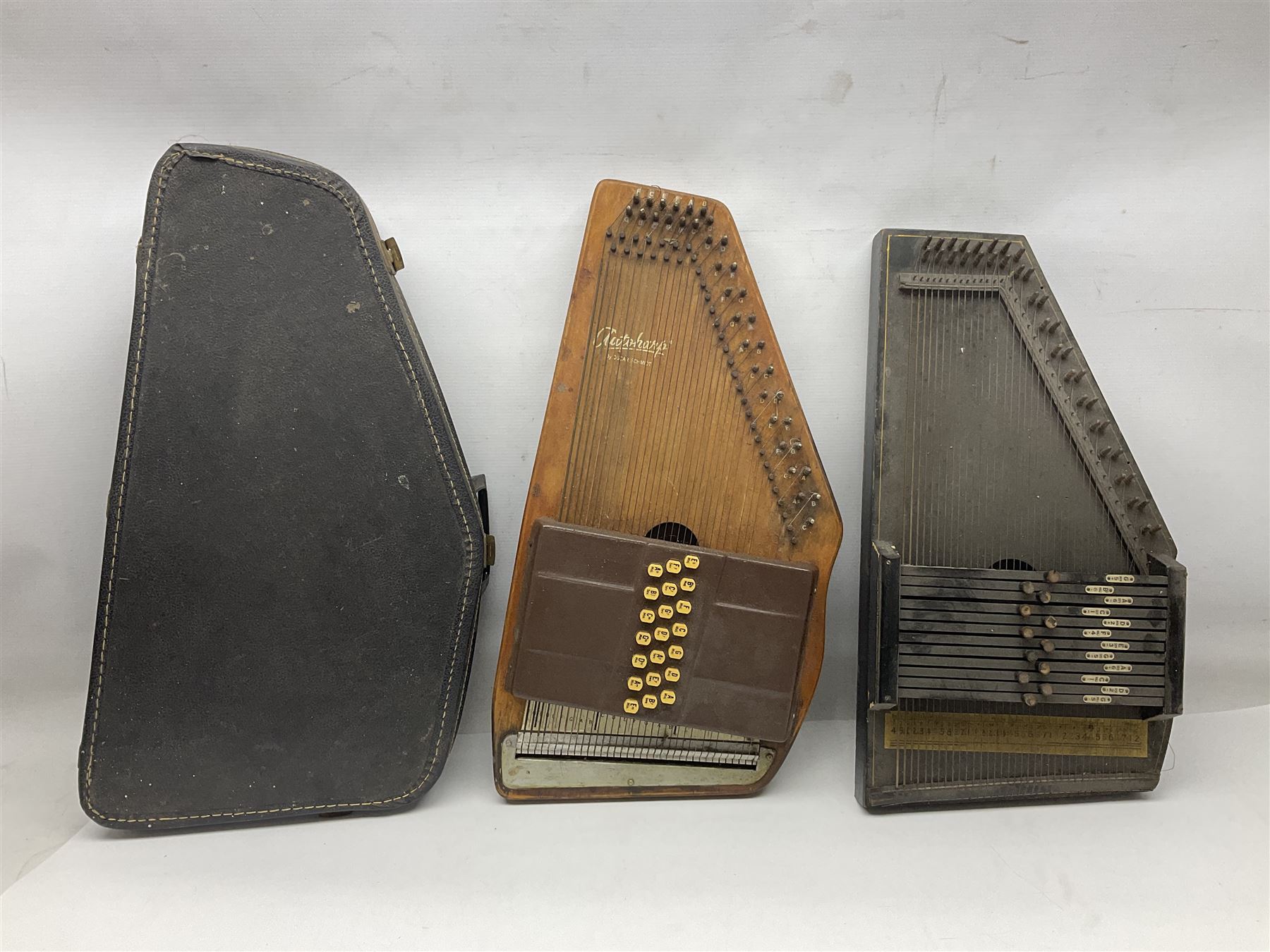Oscar Schmidt Autoharp L60cm; cased; another uncased; and a Zimmerman Autoharp (3)