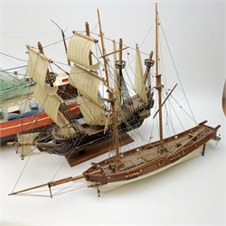 20th Century painted model of a fishing trawler 'Seestern', L59cm and three other ship models (4)