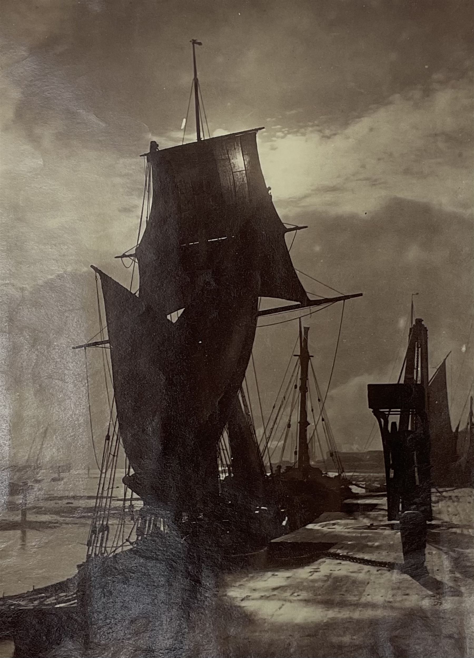 Frank Meadow Sutcliffe (British 1853-1941): Dock End Whitby, 19th cent. albumen print initialled and numbered 526 in the negative 12cm x 20cm (mounted); 'Sunshine and Shadow', 19th cent. albumen print signed and numbered 8 in the negative 19cm x 14cm (mounted) (2)
