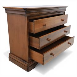 Willis & Gambier - French cherry wood chest fitted with three drawers, on bracket feet