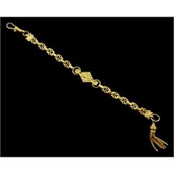 9ct gold fancy link Albertina bracelet, hallmarked