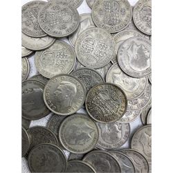 Approximately 705 grams of Great British pre 1947 silver half crown coins