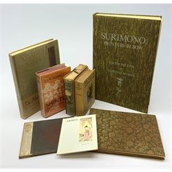 Polster & Marks: Surimono:Prints By Elbow. 1980. Limited edition No.353/1050. Woven cloth binding; The Master's Book of Ikebana. 1966; Sladen Douglas: Japan in Pictures.1905; and five other books of Japanese interest (8)
