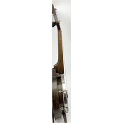 Melody-Uke four-string ukelele banjo, makers plaque to head stock L59cm; and Italian eight-string lute-back mandolin with mahogany stained segmented maple back and spruce top L59cm (2)