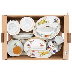 Extensive collection of Royal Worcester Evesham pattern dinner wares, including plates, tureens, pie dishes, cooking dishes, platters, jars and plates, etc