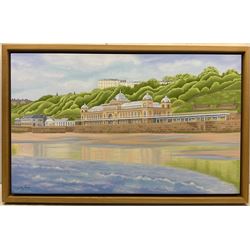 Joy Lomas (British Contemporary): Scarborough Spa, oil on canvas signed 56cm x 91cm