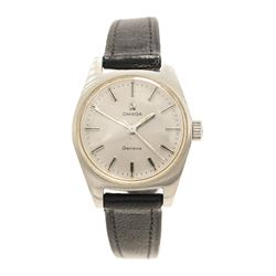 Omega ladies stainless steel manual wind wristwatch, Ref. 535.014, Cal. 630, silvered dial...