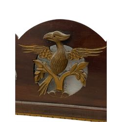 Chippendale style mahogany wall mirror, eagle pediment