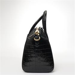 Givenchy - ‘Antigona’ Small Bag, introduced circa 2011 under Riccardo Tisci, in black crocodile-embossed calf leather, with twin top handles and detachable wide shoulder or crossbody strap, with gold tone hardware, unused with original dust bag