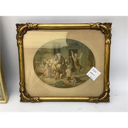 John Bullock (British 20th Century) 'North Yorkshire Beach', Gouache signed title verso, together with 19th Century colour print (2)