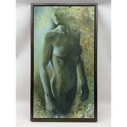 Wendy Tate (Northern British contemporary): 'Turning in Blue', oil on canvas unsigned, inscribed verso 92cm x 50cm
Notes: Scarborough artist, exh. the South Street Gallery