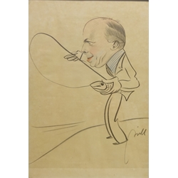  Fisherman, 20th century caricature indistinctly signed 55cm x 37cm  