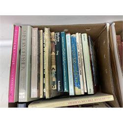 Collection of books, to include The Gardening Year, Miller's 2014-2015, Heritage of Britain, fashion books etc, in five boxes  
