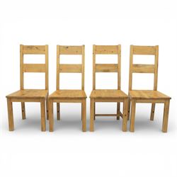 Modern light oak rectangular dining table, and eight high back chairs, stowable leaves extending to 270cm