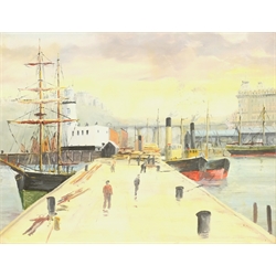 Robert Sheader (British 20th century): On Scarborough Pier, oil on board signed 26cm x 33cm