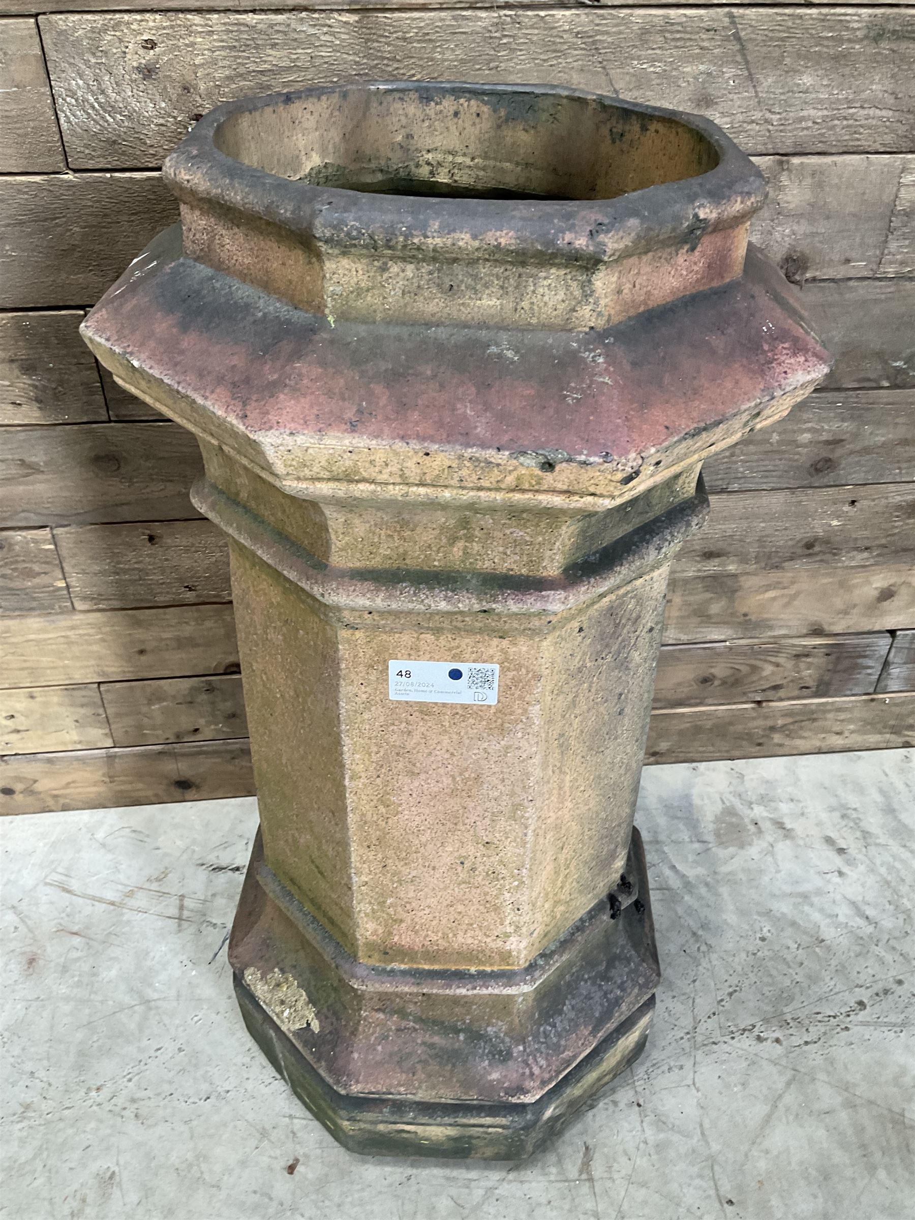 Victorian hexagonal terracotta chimney pot