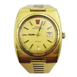 Omega Megaquartz 32KHz gold-plated wristwatch, with date aperture, on original strap, with additional links