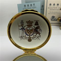 Halcyon Days bonbonniere, modelled as 'Vice-Admiral Lord Nelson', to mark the bicentenary of the British victory at the Battle of Trafalgar, together with another Halcyon Days enamel box depicting Lord Nelson, both boxed 