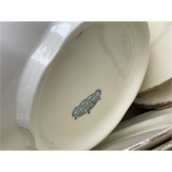 Royal Albert Masquerade pattern tea service for six, together with Royal Albert Dogwood pattern teacup and saucer and Alfred Meakin tea and dinner wares decorated with gilt on cream ground to include lidded tureens and oval serving plates etc in two boxes