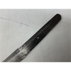  Wakisashi blade of slightly curving form with three character mark signature to the tang L70cm