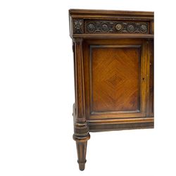 Early 20th century French walnut sideboard, fitted with six drawers and two cupboards