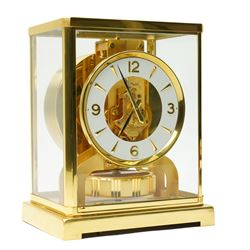 Jaeger- LeCoultre Atmos clock No.291241, with white dial in brass and five glass case and ...