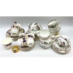 Collection of tea wares, including Radfords six tea cups and saucers, six serving plates, Duchess Indian Tree Pattern six tea cups and saucers,  Crown Devon Springwood design dinner plates etc. 