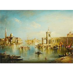 Norman Henry French 'Rima' (British, 1906-1984): Venetian Landscape with Gondoliers, oil on canvas signed 45cm x 60cm