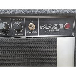 1970s Peavey 2 x 12 BW Mace guitar amplifier, serial no. 9A-468240, with a Peavey four-button Automixer foot pedal, H51cm, W67cm