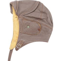 WWII leather air force flying helmet, together with one other leather helmet