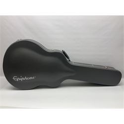 Epiphone Casino NA semi-acoustic guitar with natural maple finish and P90 pick-ups, serial no.19061529340, L105cm overall; in original hard carrying case