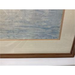 After Claude Monet (French 1840 - 1926): 'San Giorgio Maggiore', colour print; After Adolf Sehring (American 1930-): Summer Daydream, textured print; after John Trickett (British 1952-): Spaniel Puppy, colour print signed together with two needleworks (5)